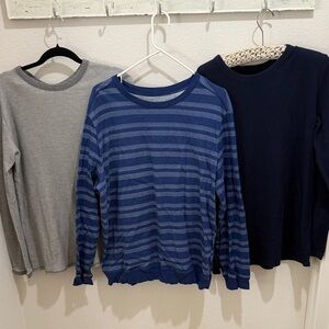 Goodfellow & Co Blue and Gray Striped Crewneck Sweater Mens